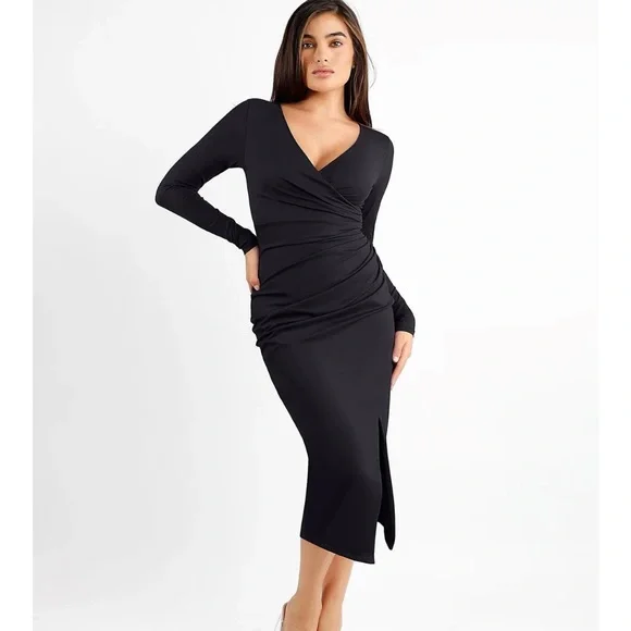 slim fit dress slacks Basic Bae Built-In Shapewear Sleeveless Maxi Dress – Charming Charlie main image 1